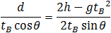 v_0=d/(t cos⁡θ )