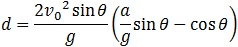 t=(v_0  cos⁡θ)/a