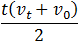 d=t(v_t+v_0 )/2