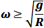 Minimum angular velocity