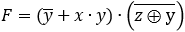 F=(¯y+x∙y)∙(¯(z  y))