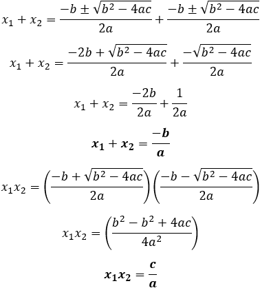 x_1+x_2=(-b)/a  x_1 x_2=c/a