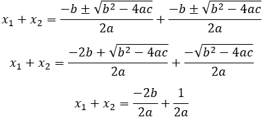 x_1+x_2=(-b)/a x_1 x_2=c/a