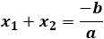 x_1+x_2=-b/a