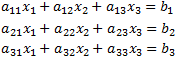 Linear system of equations