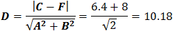 Distance D between the lines