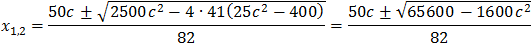 x^2/25+(-x+c)^2/16=1
