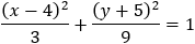 (x-4)^2/2^2 +(y+5)^2/3^2 =1