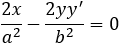 2x/a^2 -(2yy^')/b^2 =0