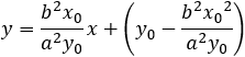 y=(b^2 x_0)/(a^2 y_0 ) x+(y_0-(b^2 〖x_0〗^2)/(a^2 y_0 ))