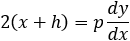 2(x+h)=p dy/dx