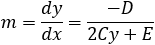 2Cy dy/dx+D+E dy/dx=0