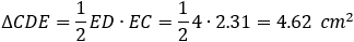 ∆CDE=1/2 ED∙EC=1/2 3.44∙2.41=4.15