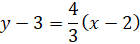 y-3=4/3 (x-2)