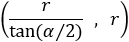 (2r/tan^(-1)⁡a   ,r)