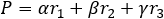 P=αr_1+βr_2+γr_3