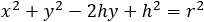 x^2+y^2-2hy+h^2=r^2