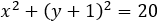 x^2+(y+1)^2=20 
