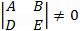 Line solution determinant