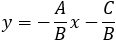 y=-A/B x-C/B