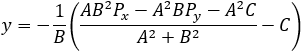 x=(B^2 P_x-ABP_y-AC)/(A^2+B^2 )