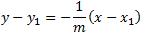 Equation of a line perpendicular to a given slope