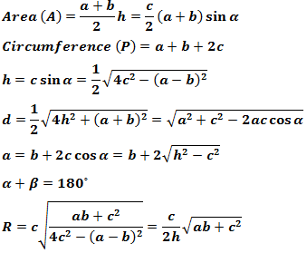 Isosceles trapezoid equations