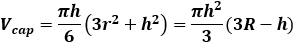 Spherical cap volume