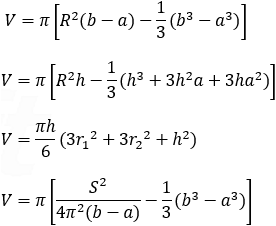 Spherical segment volume