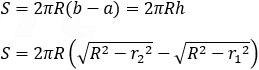 Spherical segment surface area W/O bases