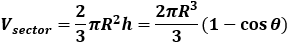 Volume of spherical sector