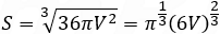 Sphere surface area expressed by volume