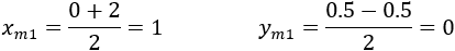 x_m1=(0+2.4)/2=1.2  y_m1=(0.5-0.1)/2=0.2